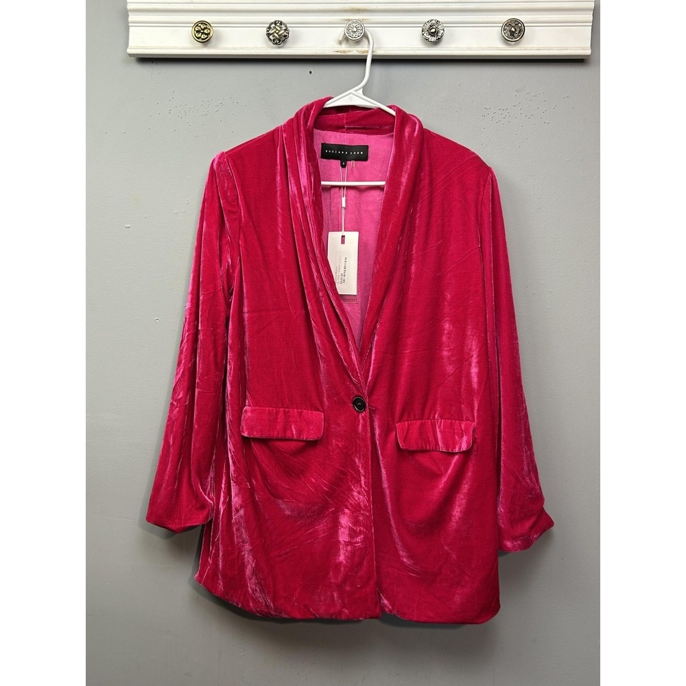 Endless Rose Blazer Womens S Pink Bianca Velvet Shawl Collar Long Sleeve JL737J